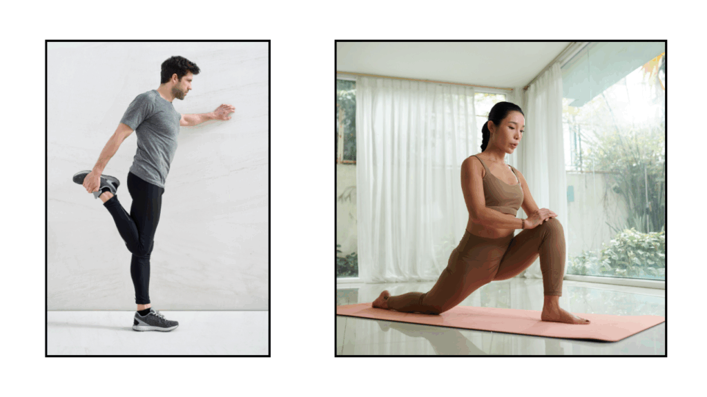 大腿四頭筋のストレッチと腸腰筋のストレッチ