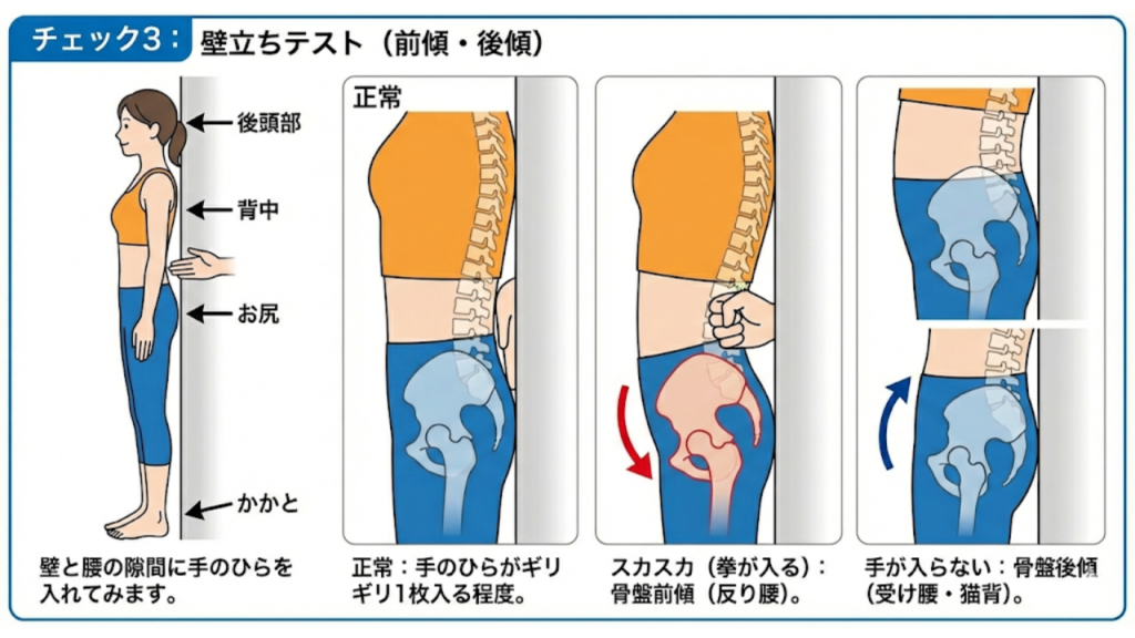 骨盤のゆがみセルフチェック