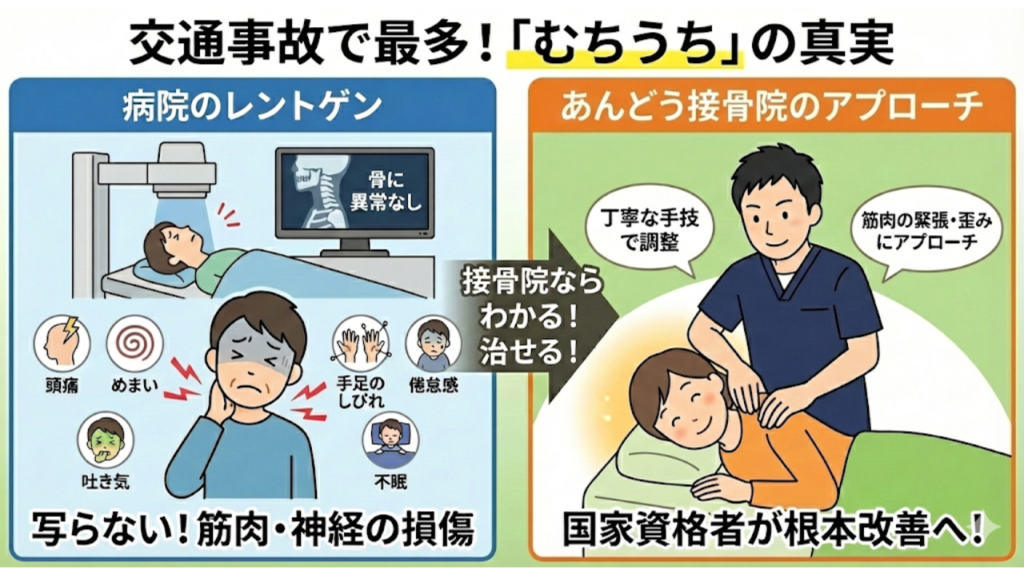 交通事故で最多!「むち打ち」の真実を説明したイラスト
