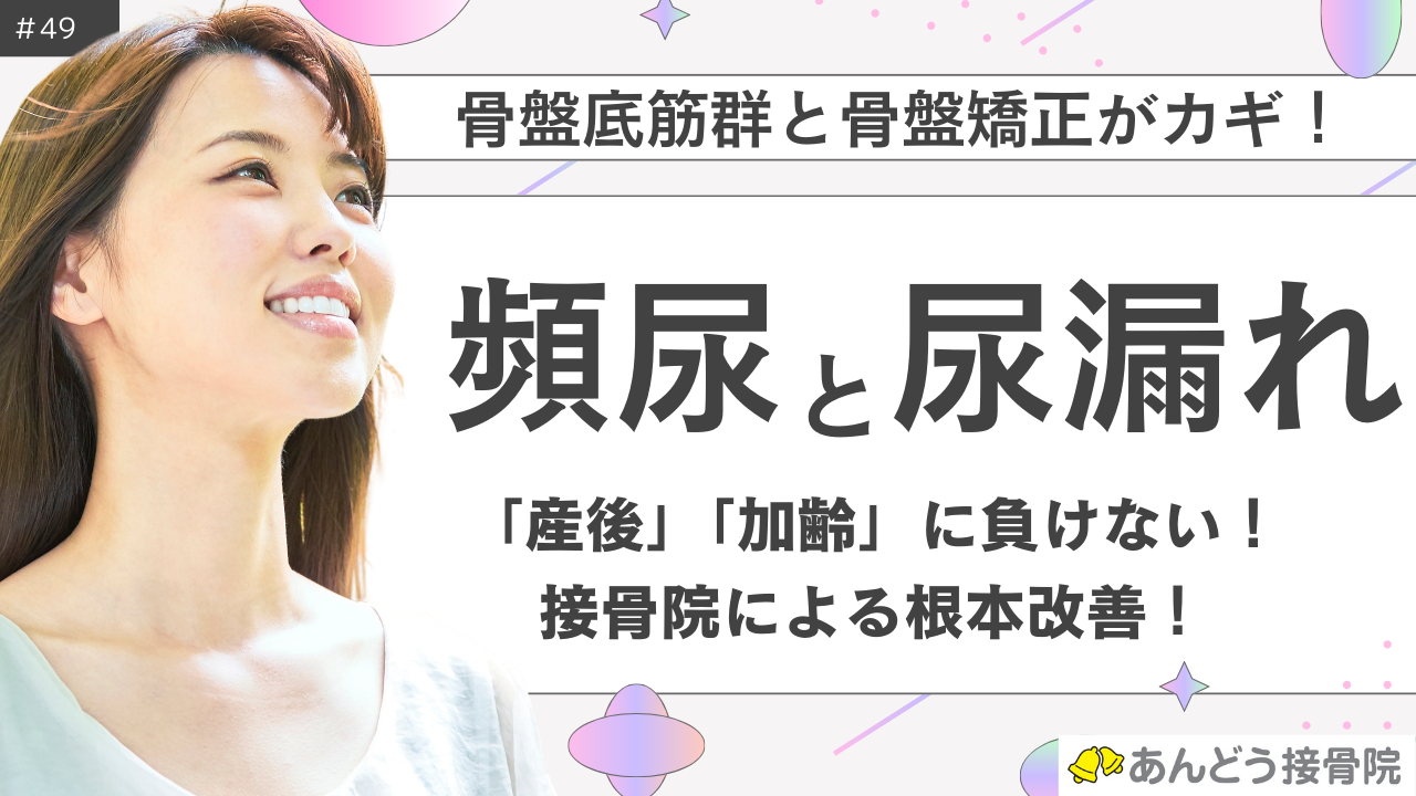 骨盤底筋群と骨盤矯正が頻尿と尿漏れの根本改善への近道という記事のアイキャッチ画像