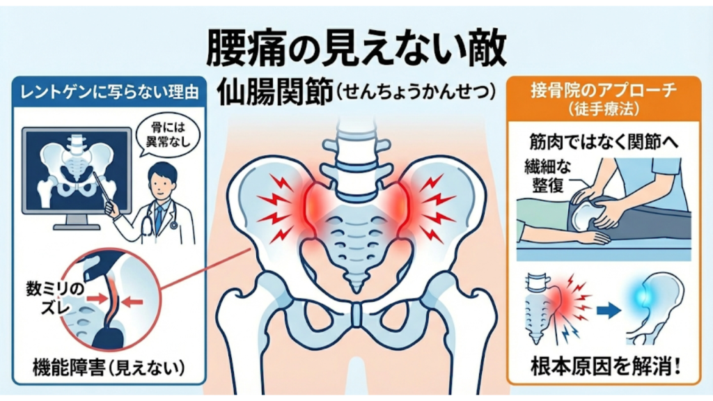 仙腸関節が原因の腰痛を解説したイラスト